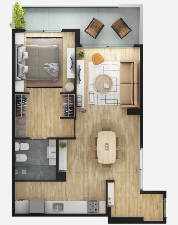 plano donato alvarez 221 - 2 ambientes A