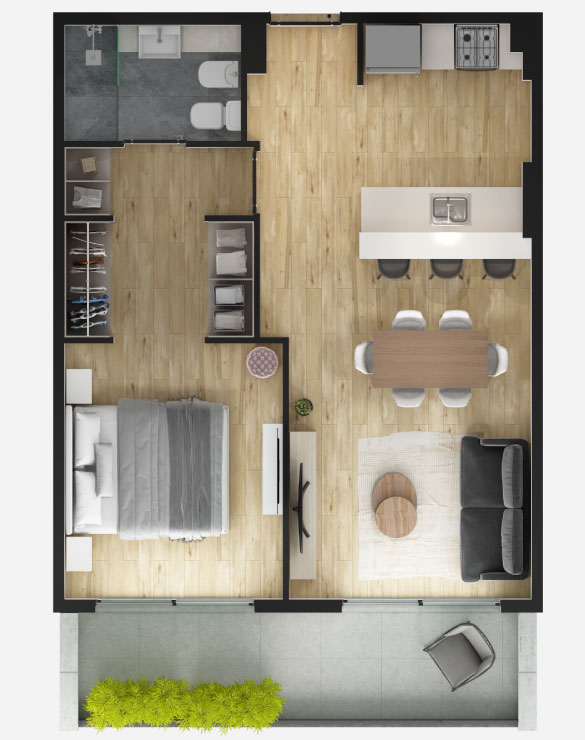 plano donato alvarez 221 - 2 ambientes b