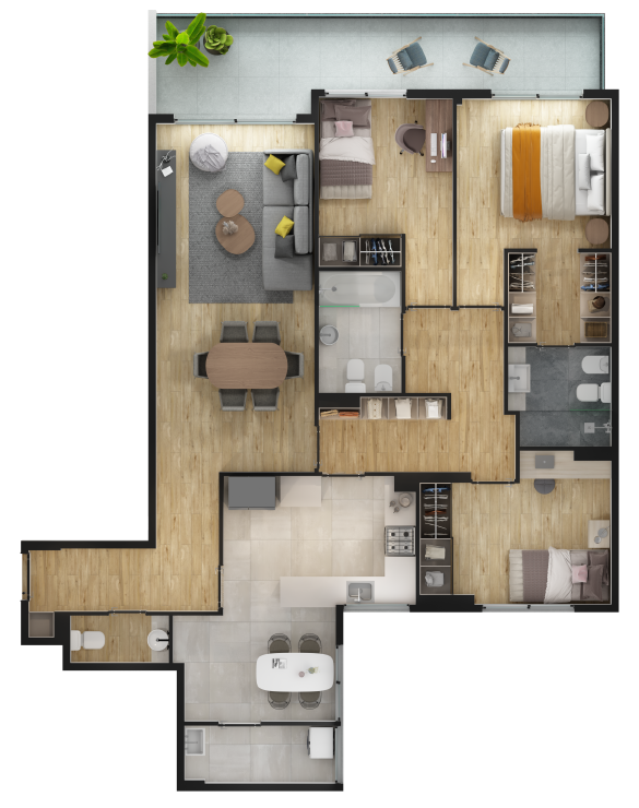 plano donato alvarez 221 - 3 ambientes A